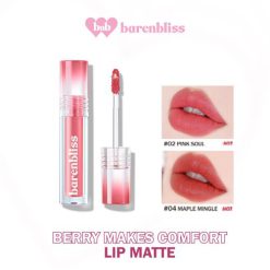 Son Kem Mịn Mướt Chuẩn Màu Lâu Trôi Chính Hãng Barenbliss Lip Matte Berry Makes Comfort Lip Matte 3ml Nữ Cosmetic Trang Điểm Son Môi