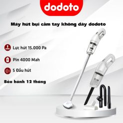 Máy Hút Bụi Cầm Tay Mini Không Dây Dodoto Hút Bụi Sàn Nhà, ô Tô, Giường đệm Lực Hút 15000 Pa