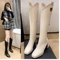 Bốt Đùi Nữ đính Khuy đồng đế Cao 7cm Dáng Lindis Mã 801 (bốt đùi) Shoes Giày