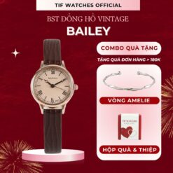 [3 Màu | TẶng VÒng Tay] Đồng Hồ Đeo Tay Nữ Dây Da Mặt Nhỏ Bailey Vintage Tif Watches Tối Giản Sang Trọng Hợp Tặng Quà Người Yêu Women