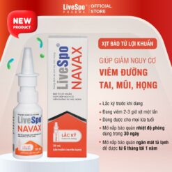 Livespo Navax Chuyên Dụng Dạng Xịt Mũi Cho Trẻ Viêm Đường Tai, Mũi, Họng Bình Xịt Nhựa 30ml Nước Muối Sinh Lý Cho Trẻ Sơ Sinh Chứa Bào Tử Lợi Khuẩn