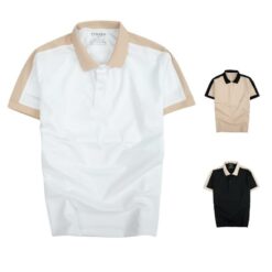 Áo Thun Polo Nam Ttmaxx Có Cổ Phối Cầu Vai Vải Cá Sấu Dệt Kim Cá Sấu , Trẻ Trung Thanh Lịch, Ngắn Tay Menswear Top