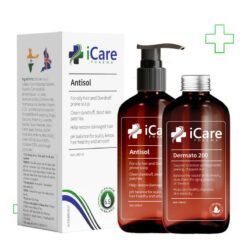 Combo Hỗ Trợ Cải Thiện Rụng Tóc, Gàu Nấm Da Đầu Toàn Diện Gồm Serum Dermato 200 & Dầu Gội Antisol Icare Pharma Chăm Sóc Tóc Dưỡng Tóc