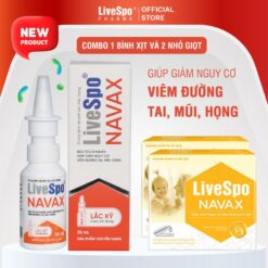 [mua 3 Tặng 1] Combo 1 Livespo Navax Chuyên Dụng Bình Xịt Nhựa 30ml Và 2 Livespo Navax Kids Nước Muối Sinh Lý Cho Bé Sơ Sinh Chứa Bào Tử Lợi Khuẩn (hộp 5 ống X 5ml Và 1 Lọ Nhỏ Giọt) Cho Trẻ Viêm Đường Tai, Mũi, Họng +tặng 1 Navax Kids