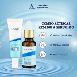 Actiscar Combo [kem Mờ Sẹo 20g+ Serum 15g] Hỗ Trợ Ngăn Ngừa Hình Thành Sẹo Mới Và Làm Mềm, Phẳng Cải Thiện Sẹo Thâm, Rỗ, Lồi, Lõm Sau Phẫu Thuật, Sẹo Lâu Năm