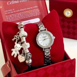 [tẶng ThiỆp] Hộp Quà Sinh Nhật Cho Nữ, Tết, Valentine Đồng Hồ Vòng Tay Celina Tif Watches Túi Nhung Xịn Sang Trọng Quà Kỷ Niệm, Noel, 20/10, 8/3 Women