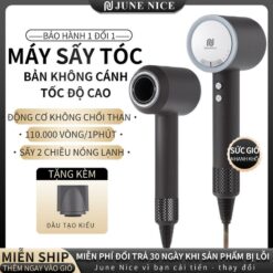 Máy Sấy Tóc Tốc độ Cao Chuẩn Salon June Nice Tốc độ động Cơ 110k Vòng Trên 1 Phút Với 3 Nấc Nhiệt, 3 Nấc Gió Riêng Biệt, Bản Nâng Cấp Sức Gió Mạnh Chăm Sóc Tóc