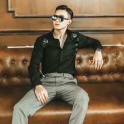 Áo Sơ Mi Thiết Kế Mới Đai Vai Dotamstore. Sơ Mi Nam Công Sở Vải Lụa Chống Nhăn Dáng Slimfit Menswear