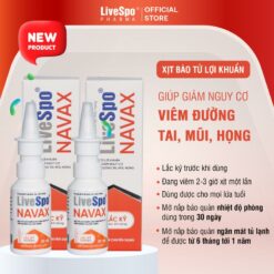 2 Chai Livespo Navax Chuyên Dụng Dạng Xịt Mũi Cho Trẻ Viêm Đường Tai, Mũi, Họng Bình Xịt Nhựa 30ml Nước Muối Sinh Lý Cho Bé Sơ Sinh Chứa Bào Tử Lợi Khuẩn