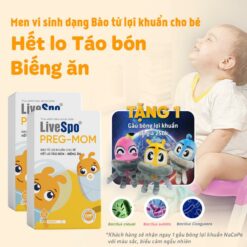 Combo 2 Hộp Men Vi Sinh Cho Trẻ Livespo Pregmom 60 Tỷ Bào Tử Lợi Khuẩn Hỗ Trợ Giảm Táo Bón Rối Loạn Tiêu Hóa, Chậm Tăng Cân Cho Bé (hộp 20 ống)