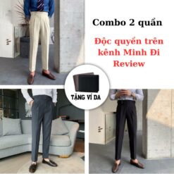 [combo 2 Quần] Quần Âu Nam Sizetab 2 Khuy Phong Cách Hàn Quốc Tặng Ví Da Menswear Pants