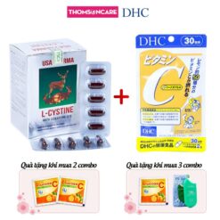 Viên Uống L Cystine Và Vitamin C Dhc 60 Viên 30 Ngày, Lcystine Và Vitamin C Plus Có Thêm Kẽm 60 Viên Combo Cho Người Nám, Tàn Nhang, Da Ngăm, Da Không đều Màu (mua 2 Combo Tặng 2 Kẹo Glucose C, Mua Từ 3 Combo Tặng Xịt Thơm Miệng Và Kẹo Glucose C)