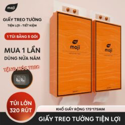 Giấy Treo Tường Moji 320 Tờ Tiện Lợi Giấy Vệ Sinh Treo Tường 4 Lớp Bằng Bột Gỗ Nguyên Sinh Không Chất Tẩy Trắng