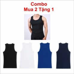 Combo Gân To Mua 2 Tặng 1)Áo Ba Lỗ Flo Nam V2 Thun Gân To Form Body Co Giãn, Thoáng Mát Menswear Top Trắng