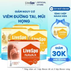 [mua 3 Tặng 1] 1 Livespo Navax Chuyên Dụng 2 Livespo Navax Kids Nước Muối Cho Bé Sơ Sinh Chứa Bào Tử Lợi Khuẩn + Tặng 1 Navax Kids