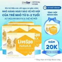 [mua 3 Tặng 1 ] Livespo Navax Kids Nhỏ Nước Muối Cho Bé Sơ Sinh Chứa Bào Tử Lợi Khuẩn Dành Cho Trẻ Sơ Sinh Và Trẻ Em 5 ống X 5ml