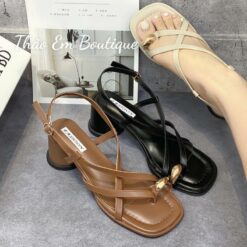 Sandal Kẹp Ngón 5p Gót Tròn 3 Màu By Thảo Em ( Mã R551 ) Nữ Dép