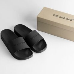 Dép Quai Ngang Slipper The Bad God Basic Chữ đen Fullbox X01 Full Black