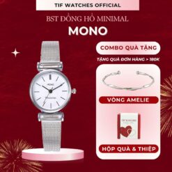 [7 Màu | TẶng VÒng Tay] Đồng Hồ Đeo Tay Nữ Mono Tif Watches Chống Nước Tốt Sáng Da Phong Cách Hàn Quốc Sang Trọng Women Kinh Doanh