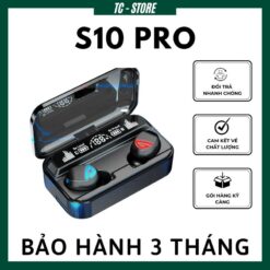 Tai Nghe Bluetooth S10 Pro Cao Cấp V5.2,nghe Nhạc 10h, Cảm ứng, Hỗ Trợ đàm Thoại, Kiêm Sạc Dự Phòng 2200mah Tc Store