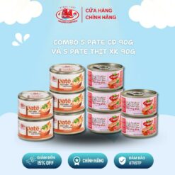 Combo Pate Thịt Xông Khói & Pate Cá Ngừ Xông Khói Loại 90g Expect Hạ Long Canfoco (sao Chép)