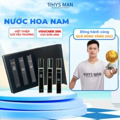 [mua 1 TẶng 2] Combo Lịch Lãm Rhys Man (sữa Tắm Gội 350ml & Sữa Rửa Mặt Hương Dừa 100ml & Gel Vệ Sinh Nam 120ml) | Tặng: 1 Set Hộp & Túi Và 1 Bông Tắm Than Tre (sao Chép)