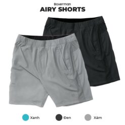 Combo 2 Quần Short Nam Thoáng Khí Airy Shorts Mềm Mịn Co Giãn Boxerman