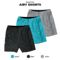 Combo 3 Quần Short Nam Thoáng Khí Airy Shorts Mềm Mịn Co Giãn Boxerman