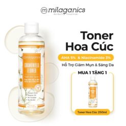 Toner Hoa Cúc Nước Hoa Hồng Hoa Cúc 5% Aha Dưỡng Ẩm Da Hỗ Trợ Kiểm Soát Dầu Mụn, Toner Hỗ Trợ Giảm Mụn Sáng Da Đều Màu Skincare Dành Cho Da Dầu Mụn Da Khô Làm Đẹp Da Chăm Sóc Da Milaganics 250ml (chai) Dưỡng Da Mặt