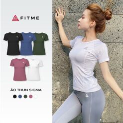 Áo Tập Gym Yoga Nữ Fitme Sigma Phối Lưới Thông Thoáng, Vải Cao Cấp Co Giãn 4 Chiều Thấm Hút Mồ Hôi Tốt Atsm