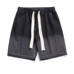 Quần Short Jean Wash Nam Cạp Chun Atino L.1.1646 Form Fitted Menswear Nhung Đen