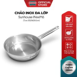 Chảo Inox đa Lớp Liền Khối đáy Từ Sunhouse In20 24 26m6 Lòng Chảo Inox 304 An Toàn Cho Sức Khỏe Đáy Từ Dùng Cho Mọi Loại Bếp