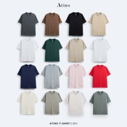 Áo Phông Trơn Unisex Vải Cotton Nhiều Màu Atino L.14.2851 Form Oversize Menswear Nam áo Thun Tre