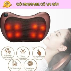 Gối Massage Hồng Ngoại 8 Bi 2 Chiều Gối Mát Xa Cổ Vai Gáy Gối Massage Đa Năng