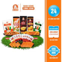 Combo BÀn Tay HoẢ TiỄn Gồm: 1 Bimbim Mái Tôn+1 Hũ Snack đùi Gà Rong Biển+ 1 Túi Thạch Healthy+10 Gói Snack Bò Kobe +10 Gói Snack Nem Nướng Phên, Snack ăn Vặt Việt Nam