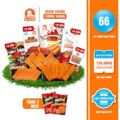 [ Tặng 2 Mixi ] Combo ChiẾn Binh TẬn ThẾ Gồm: 10 Gói Snack Nem Nướng+10 Gói Snack Sashimi+ 10 Gói Snack BÒ Kobe +10 Gói Snack Ho Kaka +24 Gói Snack đùi Bò +2 Gói Bimbim Mái Tôn Đồ Ăn Vặt Snack Ăn Cùng Bà Tuyết Đồ ăn Vặt Việt Nam Food Candy Cake