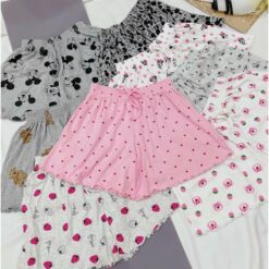 T327 Quần đùi Cotton, Quần Short, Quần Ngủ Nữ Xoè Hoạ Tiết Siêu Xinh