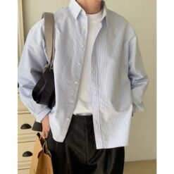 Áo Sơ Mi Dài Tay Nam Kẻ Sọc Vải Oxford Atino L.2.4469 Form Regular Menswear Bi Tre Đen