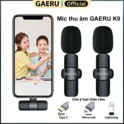 Mic Thu âm Cài áo Không Dây Gaeru K9 Lọc Giảm Tiếng ồn Xung Quanh, Loại Chân Cắm Type C Hoặc Lightning, Ghi âm, Quay Video, Livestream Cho điện Thoại/ Máy Tính/ Laptop [ Bảo Hành 12th] Phụ Kiện Micrô