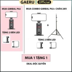 [tẶng 2 ĐÈn Led] Gimbal Gaeru P02 Tự động Quay Theo Người, Hỗ Trợ Livestream, Gọi Video, Làm Clip Mà Không để Bạn Rời Khỏi Khung Hình [bh 12th] Selfie Phụ Kiện Phone Phụ Kiện Chụp ảnh Chân Dung