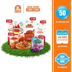 Combo Con ĐƯỜng SÁm HỐi Gồm: 10 Gói Nem Nướng+10 Gói Snack Sashimi+10 Gói Snack Bo Kobe +10 Gói Snack Cá Cơm +10 Gói Nho Hoá Thạch+Ăn CÙng BÀ TuyẾt Đồ Ăn Vặt Việt Nam Snack Candy