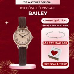 [3 Màu | TẶng VÒng Tay] Đồng Hồ Đeo Tay Nữ Dây Da Mặt Nhỏ Bailey Vintage Tif Watches Tối Giản Sang Trọng Hợp Tặng Quà Người Yêu Women Titan