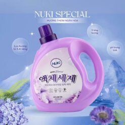 Nước Giặt Hàn Quốc Nuki Special 3kg Hương Nắng Mai Dịu Nhẹ, Mềm Vải, Không Gây Kích Ứng Da, Làm Sạch Quần áo