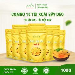 10 Túi Xoài Sấy Dẻo Muối ớt ít đường Nguyên Vị An'n Loại 1 Túi 100g