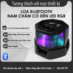 Loa Bluetooth Tích Hợp Nam Châm Đèn Led Chuyển động Theo Nhạc Loa Mini Trong Suốt Có đèn Nghe Nhạc Chống Nước