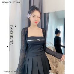 Ailinh.store | Set áo ống Nơ Kèm Khoác Mỏng