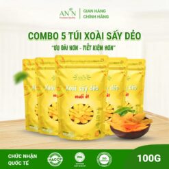 5 Túi Xoài Sấy Dẻo Muối ớt ít đường Nguyên Vị An'n Loại 1 Túi 100g