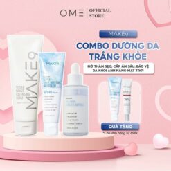 Sản Phẩm Sữa Rửa Mặt + Kem Chống Nắng + Serum Dưỡng Trắng Mờ Thâm Mờ Sẹo Dưỡng Ẩm Bảo Vệ Da Cho Làn Da Sáng Mịn Make9 | Skincare Giảm Mờ Thâm Sẹo Dưỡng Da Son Massage Da Mặt Làm Đẹp Da