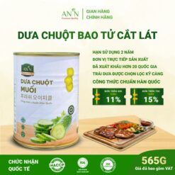 Dưa Chuột Bao Tử Cắt Lát Ngâm An'n Food , Lon 565gr Ăn Kèm Thịt Nướng, Bánh Mì