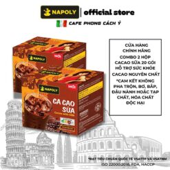 [napoly Coffee] 20 Gói Ca Cao Sữa Đá Siêu Thơm Siêu Ngon Dễ Uống An Toàn Sức Khỏe( Phù Hợp Trẻ Em )